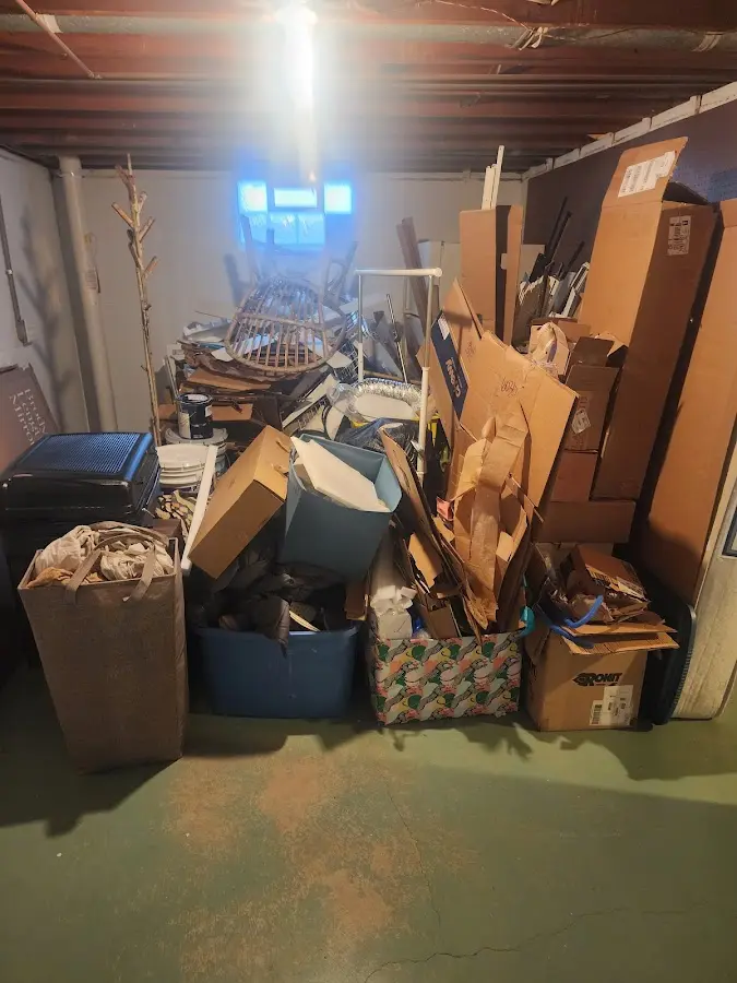 Roll-off dumpster container at job site for Yard Waste Dumpster Rental in Perth Amboy